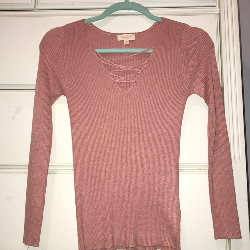 long sleeve v crossed neck